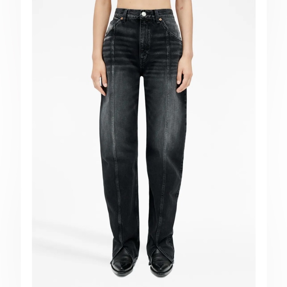 RE/DONE Tailored Jean mid rise loose fit barrel black washed jeans 2-4